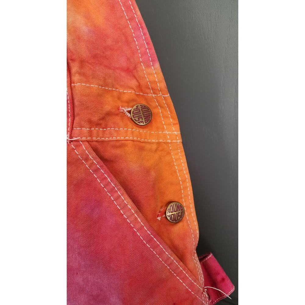 Roundhouse Vintage Tie Dye Overalls 40x31 Blue Orange Green Yellow Rainbow - Picture 4 of 6